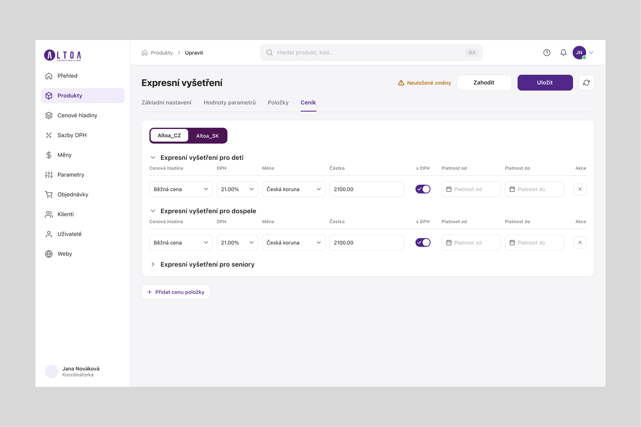 Altoa admin UI
