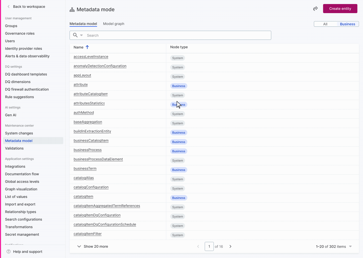 Pinning properties in action: curating which properties surface at the top of the entity page