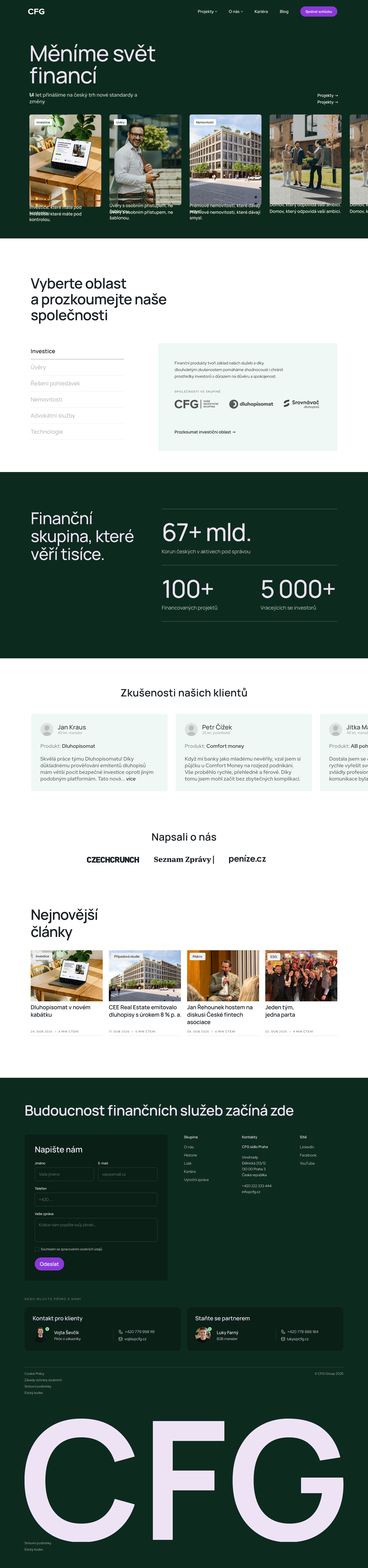 The full Comfort Finance Group homepage