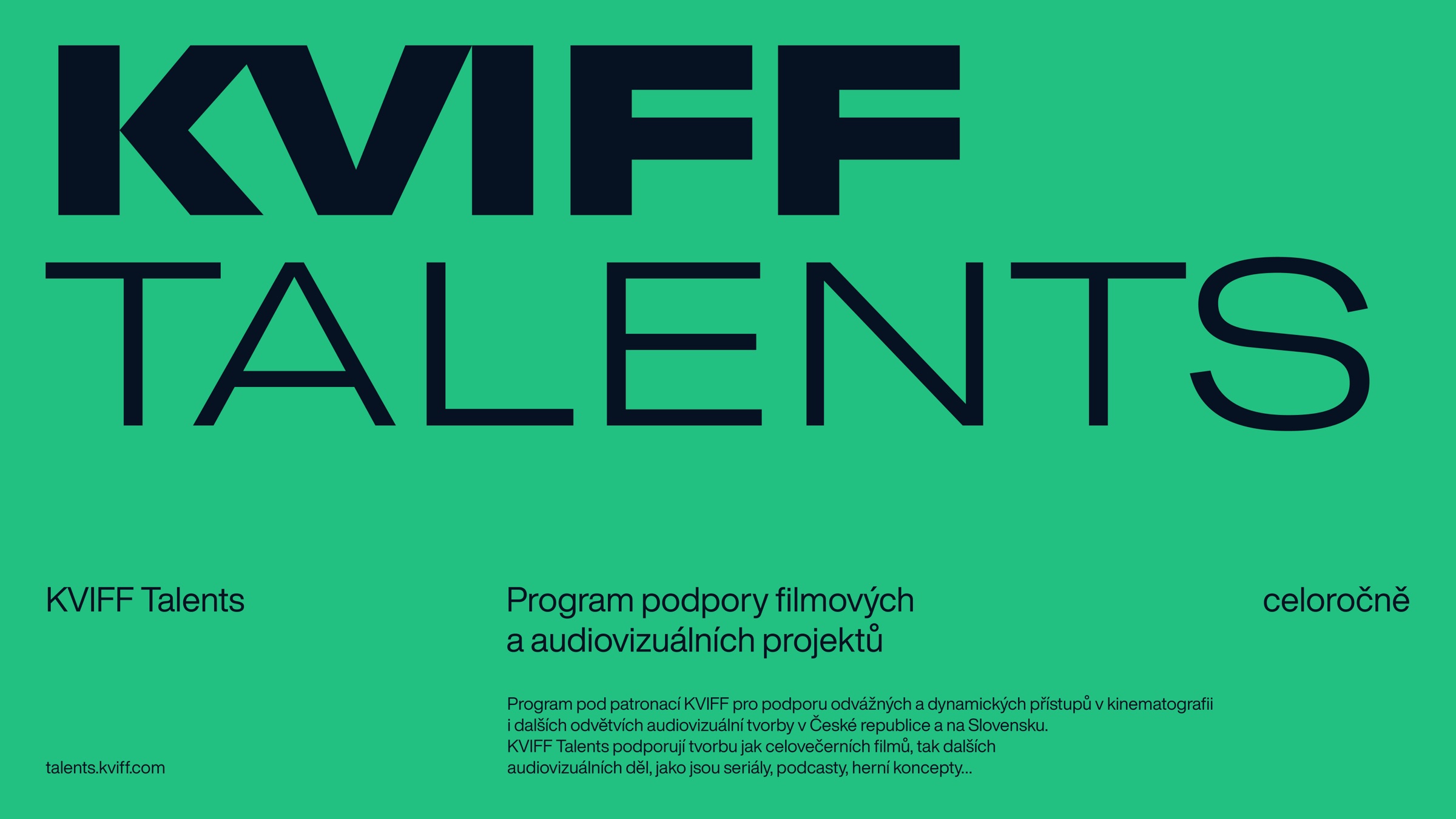 KVIFF Talents slide on green